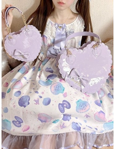 Sac violet 'Cookie' pour Lolita avec motif cœur, nœud décoratif et fer