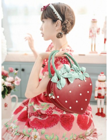 Sac Ita en forme de fraise dégradé rose/rouge foncé/rouge