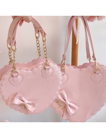 Sac rose pâle pour Lolita avec nœud et fermeture éclair - Petit modèle