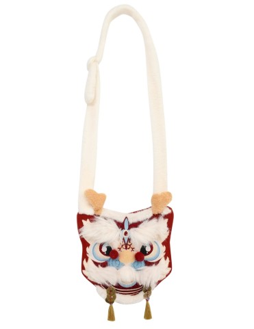Sac bandoulière Dragon Rouge et Blanc à Franges