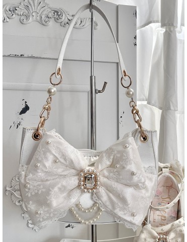 Sac à bandoulière blanc style Sweet Lolita