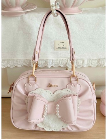 Sac 3-voies en cuir synthétique rose Lolita