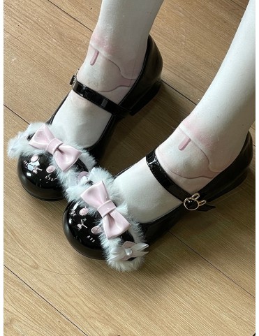 Chaussures Lolita à nœud papillon et oreilles de lapin