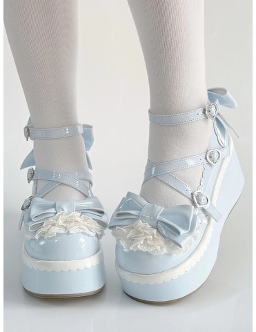 Chaussures Lolita à volants et lacets