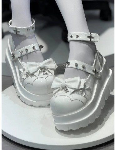 Chaussures compensées blanches Punk Polished