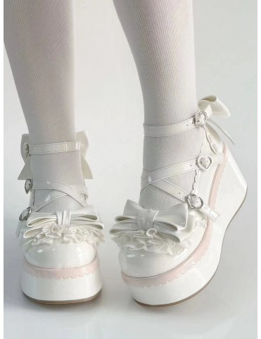 Chaussures plateforme Sweet Lolita blanches