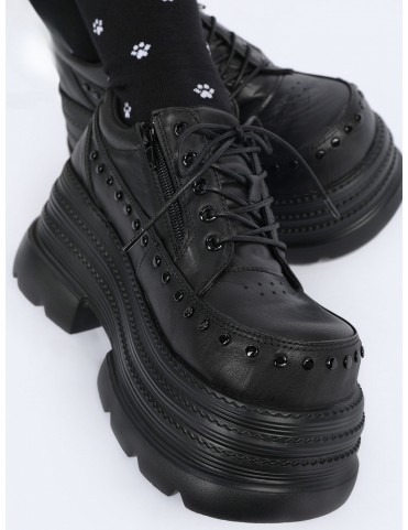 Chaussures plateforme noires style punk